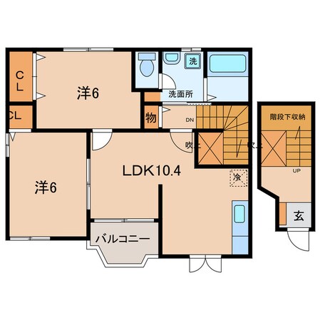 西尾駅 徒歩18分 2階の物件間取画像